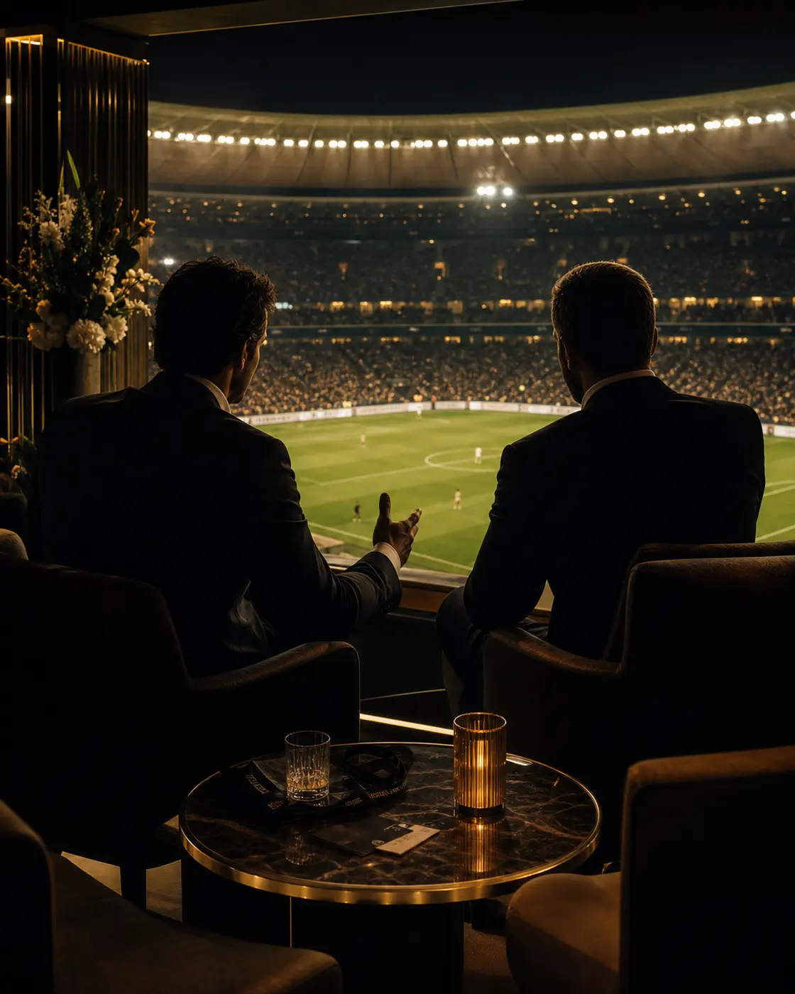 Experiência executiva em camarote de futebol